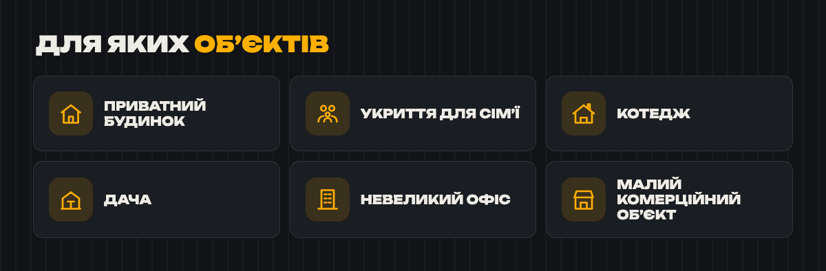 SHELTER ME Compact для приватного будинку, сімʼї, котеджу, дачі, невеликого офісу